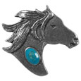 Horse with Torquoise Accent Lapel Pin